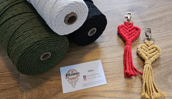 Macrame Heart Key Ring